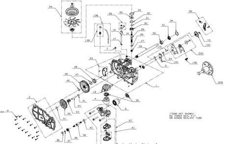 Transmission (Lh) Diagram and Parts List for ZT1-54KH (17CM010)(2022) Cub Cadet Lawn Tractor